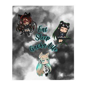 Eat, Sleep, Gacha Life Throw Blanket
